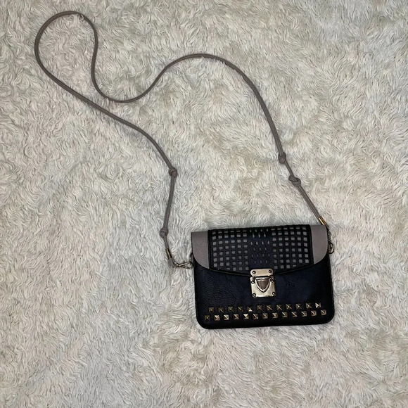 Target Handbags - Target Black and Gray Studded Crossbody